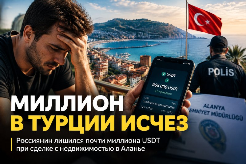 Россиянин потерял 965 000 USDT в Аланье