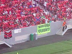 Бразильские болельщики вывесили баннер в поддержку ДНР