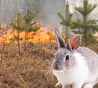 Загорелся лес – лишился зайчишка дома